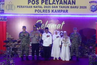 Dandim 0313/KPR Hadiri Doa Bersama Sambut Tahun Baru 2026 dan Patroli ke Pos Pam Nataru