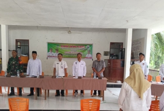 Babinsa Koramil 10 Kunto Darussalam Kodim 0313/KPR Hadiri Musrenbang Desa