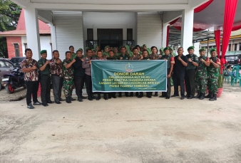 Sempena HUT ke-80 Persit KCK,  Koramil 03/Bunut Gelar Donor Darah