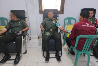 Peringati HUT Persit ke-80, Koramil 04/ Pangkalan Kuras Gelar Donor Darah