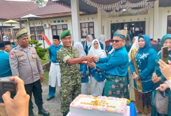 Danramil 01/Bkn Hadiri Upacara Memperingati HUT Kabupaten Kampar Ke -76 di Kecamatan Salo
