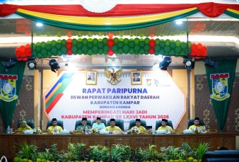 Menyambut Hari Jadi Kabupaten Ke 76, DPRD Kabupaten Kampar menggelar Sidang Paripurna