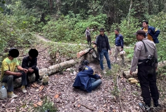 Polsek Singingi Hilir Ungkap Illegal Logging di Suaka Margasatwa Rimbang Baling