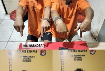 Satresnarkoba Polres Kampar Tangkap Empat Pelaku Narkoba di Kecamatan Tambang