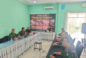 Sebelum Bertolak Kembali, Tim Mabes TNI Rekapitulasi Capaian Program Bebas Asap di Kampar