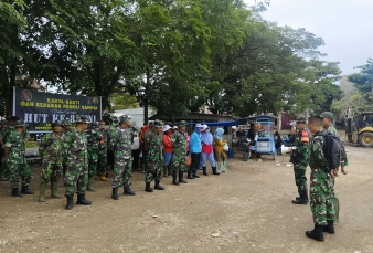 Sambut HUT ke-81 TNI dan Wujudkan Lingkungan Bersih, Kodim 0313/KPR Kerahkan Personel Gabungan 