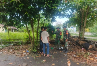 Babinsa Koramil 14/Kepenuhan Gelar Komsos Bersama Camat, Tokoh Adat dan Tokoh Masyarakat
